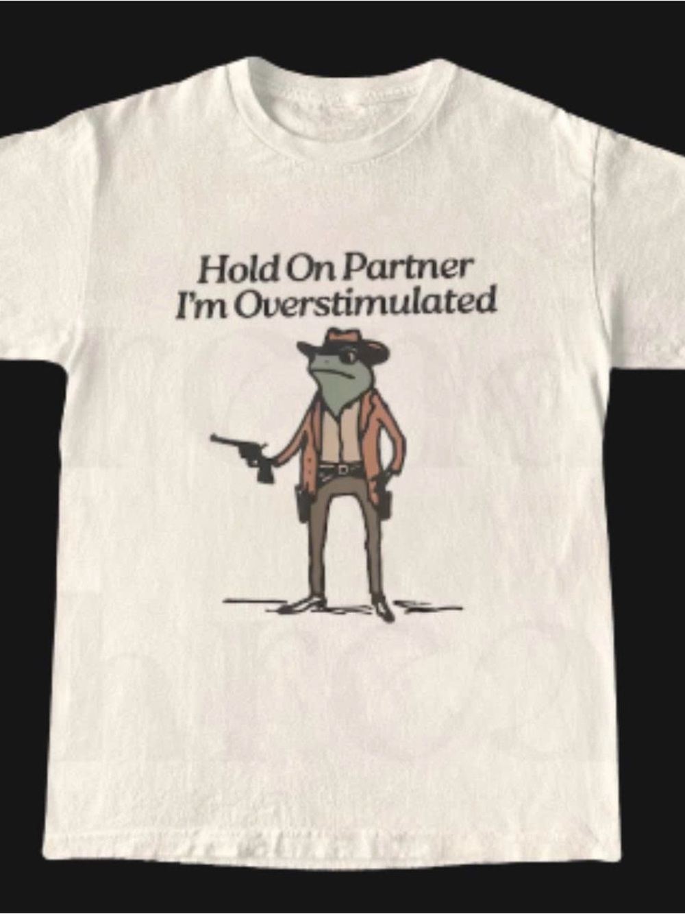 Graphic White Frog Cowboy T-Shirt